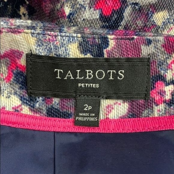 TALBOTS Women's Sz 2 Petite Multicolor watercolor Ikat Print Pencil Skirt - Picture 4 of 4